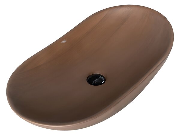 BPS-koupelny Keramické umyvadlo na desku LAVI BR 625 62,5x36,5 cm, hnědé