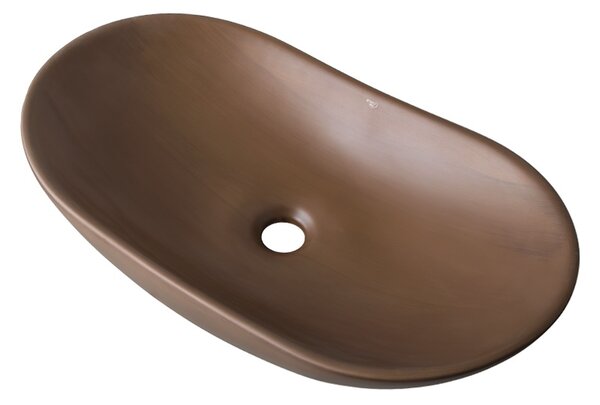 BPS-koupelny Keramické umyvadlo na desku LAVI BR 625 62,5x36,5 cm, hnědé