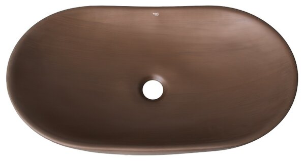 BPS-koupelny Keramické umyvadlo na desku LAVI BR 625 62,5x36,5 cm, hnědé