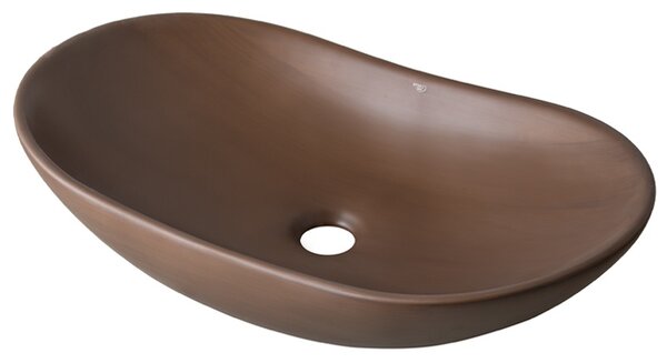 BPS-koupelny Keramické umyvadlo na desku LAVI BR 625 62,5x36,5 cm, hnědé