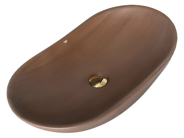 BPS-koupelny Keramické umyvadlo na desku LAVI BR 625 62,5x36,5 cm, hnědé