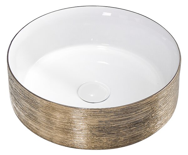 BPS-koupelny Keramické umyvadlo na desku LAVA GL BR 360 36x36 cm, bílé/zlaté