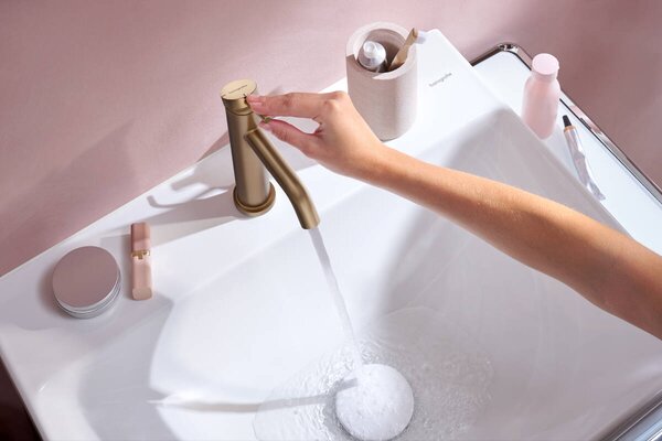 Hansgrohe Tecturis S páková umyvadlová baterie 110 EcoSmart+ bez odtokové soupravy, kartáčovaný bronz 73311140