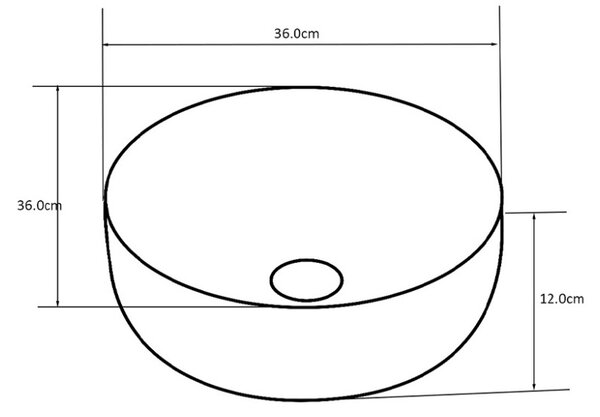 BPS-koupelny Keramické umyvadlo na desku LAVA GL BR 360 36x36 cm, bílé/zlaté