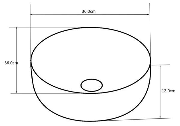 BPS-koupelny Keramické umyvadlo na desku LAVA P GL 360 36x36 cm, bílé/růžové zlato