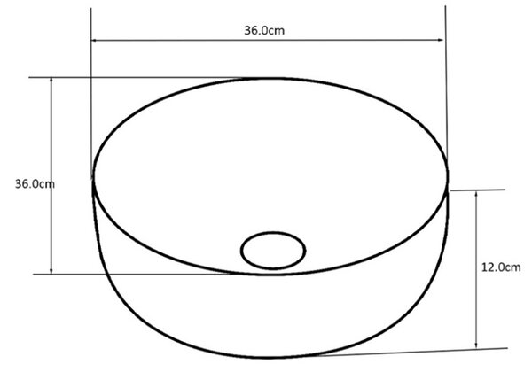 BPS-koupelny Keramické umyvadlo na desku LAVA WH SV MOD3 360 36x36 cm, bílé/stříbrné