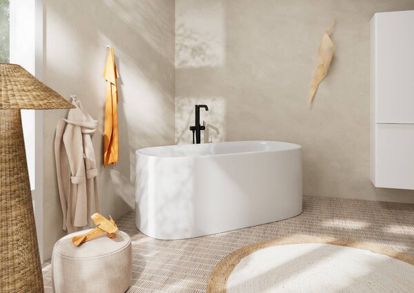 Hansgrohe Tecturis S páková vanová baterie volně stojící na podlaze, matná černá 73440670