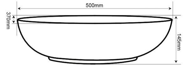 BPS-koupelny Keramické umyvadlo na desku KINI BL MOD6 500 50x37 cm, černá lesk/zlatá