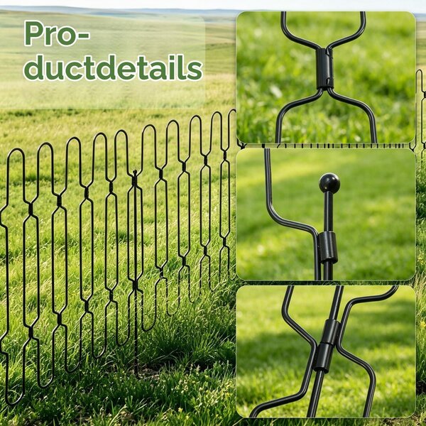 Skládací kovové plot pro zahradu, bariéra pro zvířata, výška 60 cm, délka 4,6 m, 10 panelů