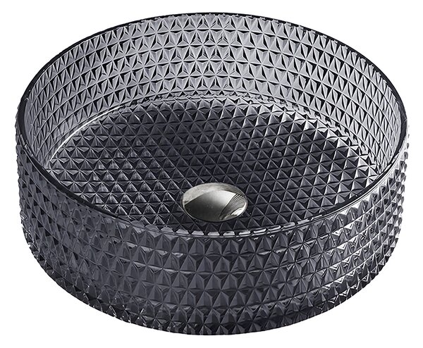 BPS-koupelny Skleněné umyvadlo na desku BRILLANT1 BL 360 36x12 cm, černá lesk