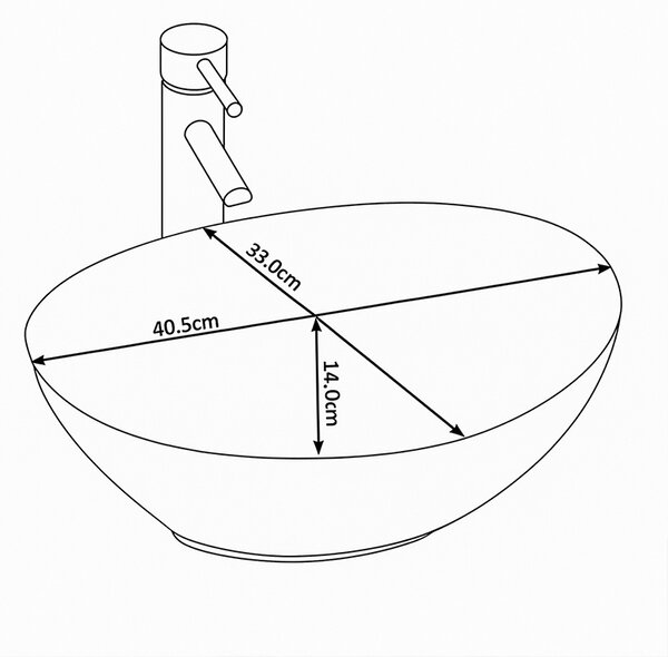BPS-koupelny Keramické umyvadlo na desku LUMO MAR8 405 40,5x30 cm, hnědý mramor