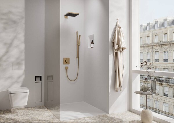 Hansgrohe ShowerSelect Comfort E Termostat pod omítku pro 2 spotřebiče, kartáčovaný bronz 15572140
