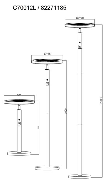 STOJACÍ LAMPA, 29/150 cm Novel - Online Only svítidla, Online Only