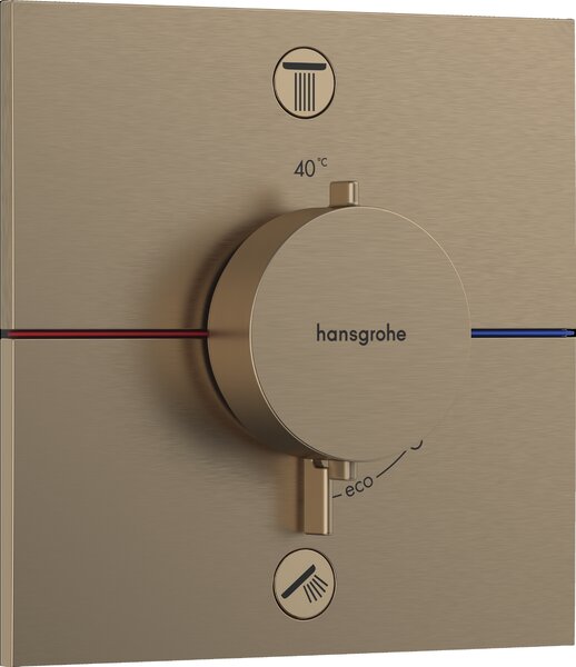 Hansgrohe ShowerSelect Comfort E Termostat pod omítku pro 2 spotřebiče, kartáčovaný bronz 15572140