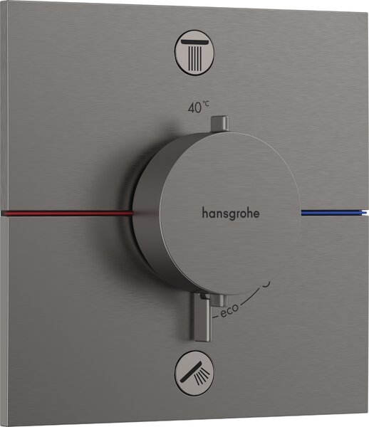 Hansgrohe ShowerSelect Comfort E Termostat pod omítku pro 2 spotřebiče, kartáčovaný černý chrom 15572340