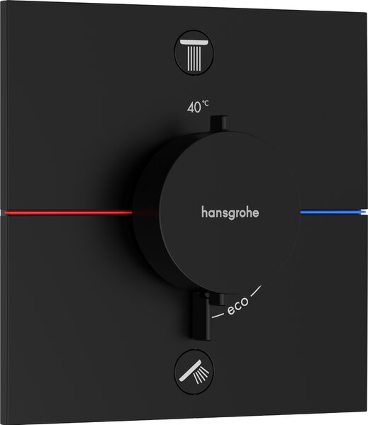 Hansgrohe ShowerSelect Comfort E Termostat pod omítku pro 2 spotřebiče, matná černá 15572670