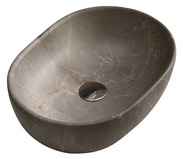 BPS-koupelny Keramické umyvadlo na desku NEO MAR9 480 48x34,5 cm, béžový mramor