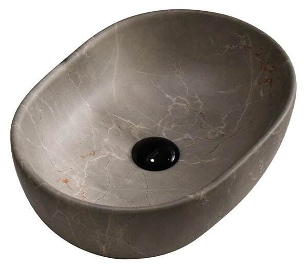 BPS-koupelny Keramické umyvadlo na desku NEO MAR9 480 48x34,5 cm, béžový mramor