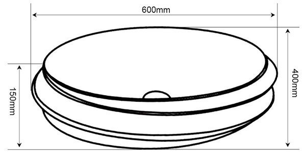 BPS-koupelny Keramické umyvadlo na desku YOKO WH MOD5 GL 600 60x40 cm, bílé/zlatý dekor