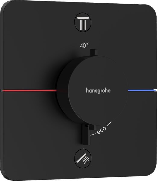 Hansgrohe ShowerSelect Comfort Q Termostat pod omítku pro 2 spotřebiče, matná černá 15583670