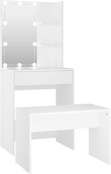 Kadeřník s zrcadlem - Nábytek kadeřníka - Ložnice Dekorace - Obsahuje stmívačná LED - 60 x 40 x 140 cm