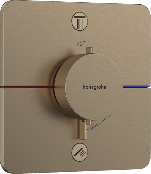 Hansgrohe ShowerSelect Comfort Q Termostat pod omítku pro 2 spotřebiče, kartáčovaný bronz 15583140