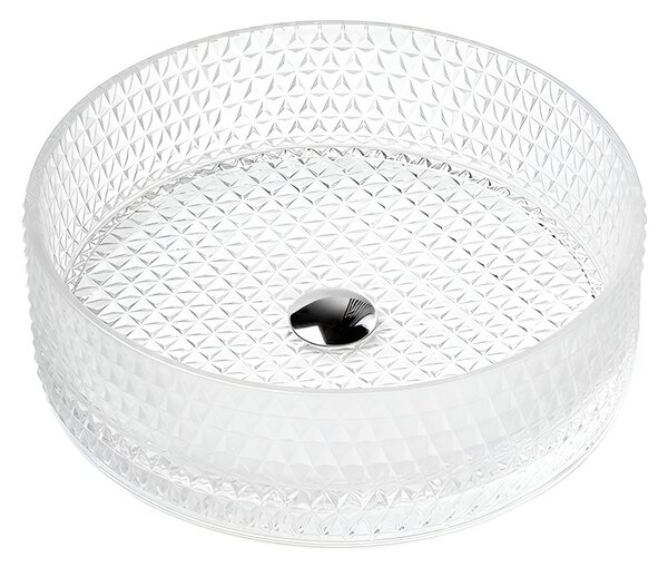 BPS-koupelny Skleněné umyvadlo na desku BRILLANT1 WH 400 40x12 cm, mat