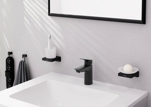 Hansgrohe Logis - Páková umyvadlová baterie 100 bez odtokové soupravy, černá matná 71101670