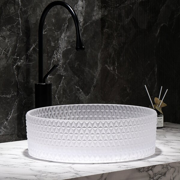 BPS-koupelny Skleněné umyvadlo na desku BRILLANT1 WH 400 40x12 cm, mat