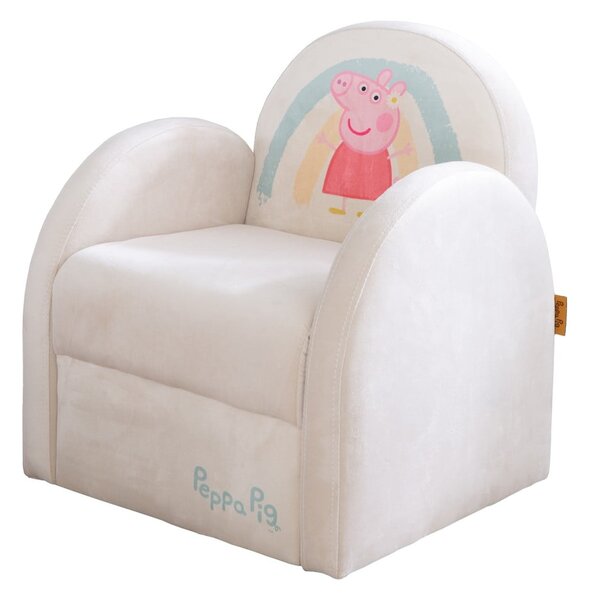 Bílé sametové dětské křesílko Peppa Pig – Roba
