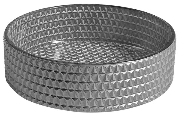 BPS-koupelny Skleněné umyvadlo na desku BRILLANT1 SV 400 40x12 cm, stříbrná mat
