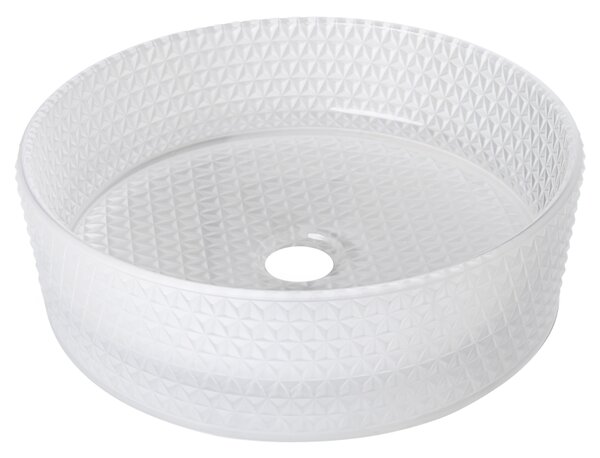 BPS-koupelny Skleněné umyvadlo na desku BRILLANT1 WH 400 40x12 cm, mat