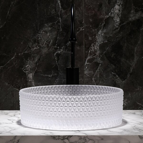 BPS-koupelny Skleněné umyvadlo na desku BRILLANT1 WH 400 40x12 cm, mat