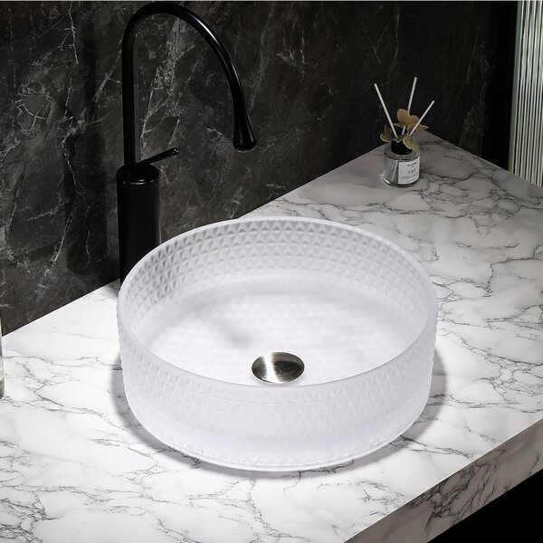 BPS-koupelny Skleněné umyvadlo na desku BRILLANT1 WH 400 40x12 cm, mat