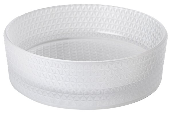 BPS-koupelny Skleněné umyvadlo na desku BRILLANT1 WH 400 40x12 cm, mat