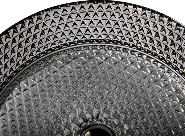 BPS-koupelny Skleněné umyvadlo na desku BRILLANT1 BL PL 360 36x12 cm, platina lesk