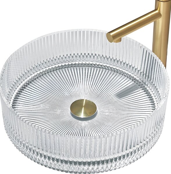 BPS-koupelny Skleněné umyvadlo na desku BRILLANT2 TR 360 36x12 cm, transparent
