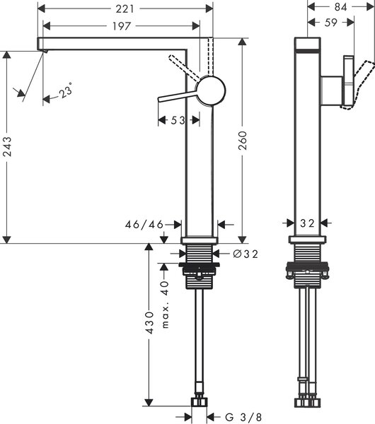 Hansgrohe Tecturis E Páková umyvadlová baterie 240 Fine CoolStart EcoSmart+ pro umyvadlové mísy s odtokovou soupravou Push-Open, chrom 73070000