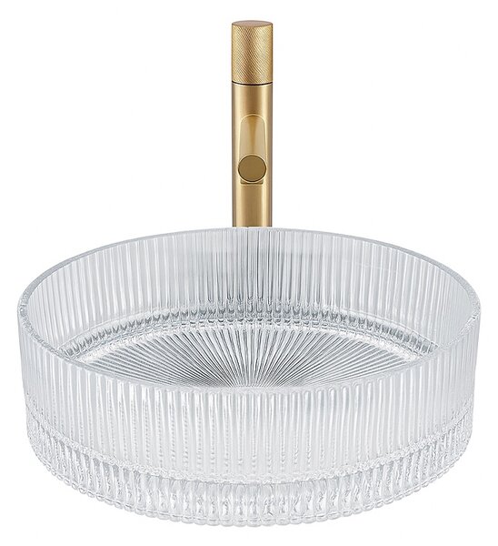 BPS-koupelny Skleněné umyvadlo na desku BRILLANT2 TR 360 36x12 cm, transparent