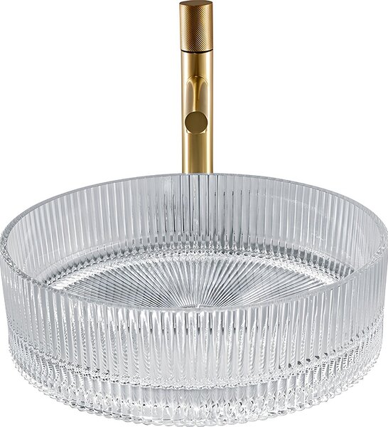 BPS-koupelny Skleněné umyvadlo na desku BRILLANT2 TR 360 36x12 cm, transparent
