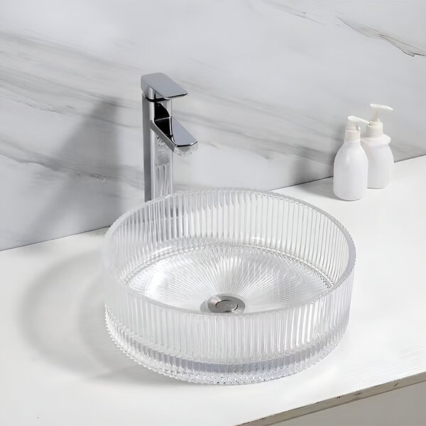 BPS-koupelny Skleněné umyvadlo na desku BRILLANT2 TR 360 36x12 cm, transparent