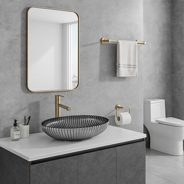 BPS-koupelny Skleněné umyvadlo na desku BRILLANT3 BL PL 510 51x35 cm, platina lesk
