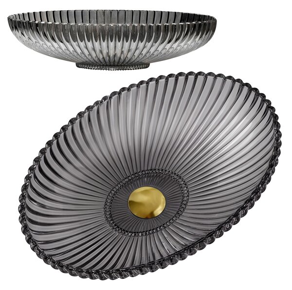 BPS-koupelny Skleněné umyvadlo na desku BRILLANT3 BL PL 510 51x35 cm, platina lesk