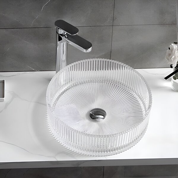 BPS-koupelny Skleněné umyvadlo na desku BRILLANT2 TR 360 36x12 cm, transparent