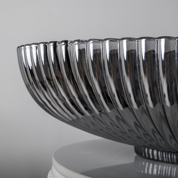BPS-koupelny Skleněné umyvadlo na desku BRILLANT3 BL PL 510 51x35 cm, platina lesk