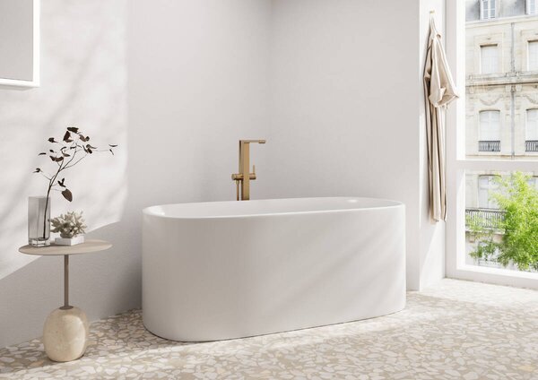 Hansgrohe Tecturis E Páková vanová baterie volně stojící na podlaze, kartáčovaný bronz 73445140
