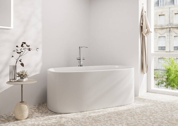 Hansgrohe Tecturis E Páková vanová baterie volně stojící na podlaze, chrom 73445000
