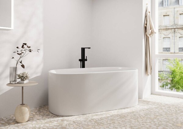 Hansgrohe Tecturis E Páková vanová baterie volně stojící na podlaze, matná černá 73445670