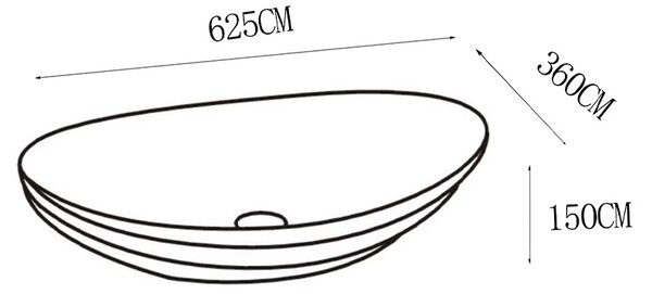 BPS-koupelny Keramické umyvadlo na desku LAVI WH GL LN 625 62x36 cm, bílá / zlatá lesk