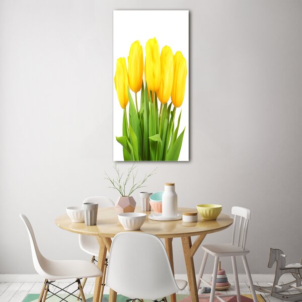 Vertikální Foto obraz fotografie na skle Žluté tulipány osv-50296445
